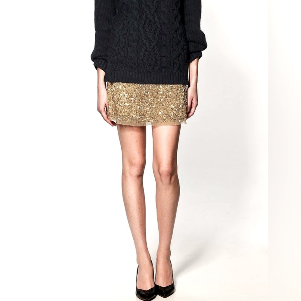 Zara Sequinned & Beaded Mini Skirt. Size XS - Picture 3 of 11